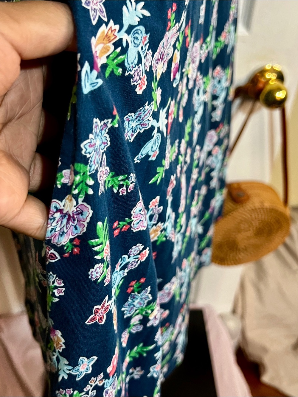 Ella Simone Wms Blue Floral Cotton S/S Pleated Skater Cottagecore Mini Dress S - Picture 5 of 14